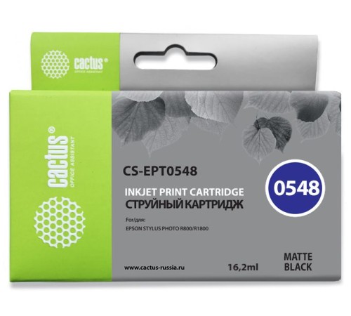 Картридж струйный Cactus CS-EPT0548 черный матовый (16.2мл) для Epson Stylus Photo R800/R1800