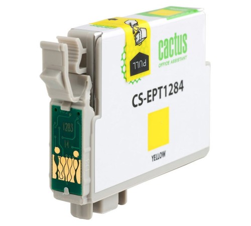 Картридж струйный Cactus CS-EPT1284 желтый (7мл) для Epson Stylus S22/S125/SX420/SX425/Office BX305