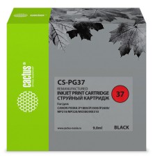 Картридж струйный Cactus CS-PG37 черный (9мл) для Canon Pixma iP1800/iP1900/iP2500/iP2600/MP140/MP190/MP210/MP220/MP470/MX300/MX310