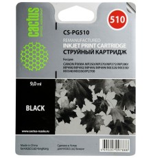 Картридж струйный Cactus CS-PG510 черный (9мл) для Canon Pixma MP240/MP250/MP260/MP270/MP480/MP490/MP492/MX320/MX330