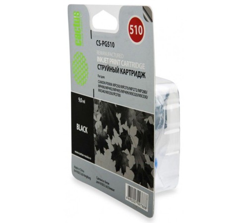 Картридж струйный Cactus CS-PG510 черный (9мл) для Canon Pixma MP240/MP250/MP260/MP270/MP480/MP490/MP492/MX320/MX330