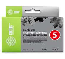 Картридж струйный Cactus CS-PGI5BK черный (23.6мл) для Canon Pixma MP470/MP500/MP520/MP530/MP600/MP800/MP810/MP830/MP979/iP3500/iP4200/iP4300/ iP5200/iP5300/iP6700D/MX700/MX850/iX4000/iX5000/Pro 9000/9000Mark II