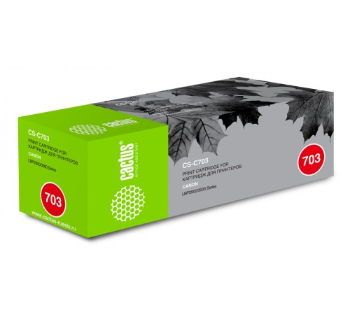 Картридж лазерный Cactus CS-C703 703 черный (2000стр.) для Canon LBP2900/3000Series