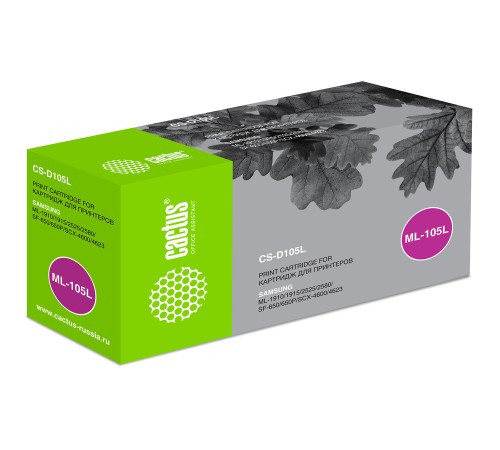 Картридж лазерный Cactus CS-D105L MLT-D105L черный (2500стр.) для Samsung ML-1910/1915/2525/2580/SCX-4600/4623/SF-650/650P