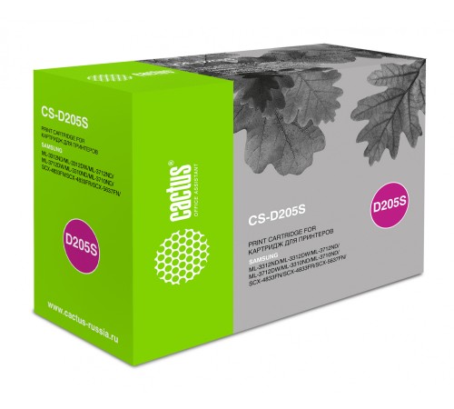 Картридж лазерный Cactus CS-D205S MLT-D205S черный (2000стр.) для Samsung ML-3310D/3310ND/3710D/3710ND/SCX-4833FD/4833FR/5637FR
