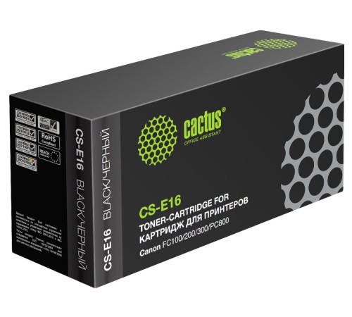 Картридж лазерный Cactus CS-E16 E-16 черный (2000стр.) для Canon FC100/200/300/PC800