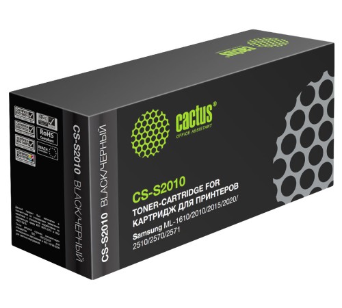 Картридж лазерный Cactus CS-S2010 ML-2010D3 черный (3000стр.) для Samsung ML-1610/2010/2015/2020/2510/2570/2571