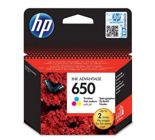 Картридж струйный HP 650 CZ102AE многоцветный (200стр.) для HP DJ IA 2515/2516