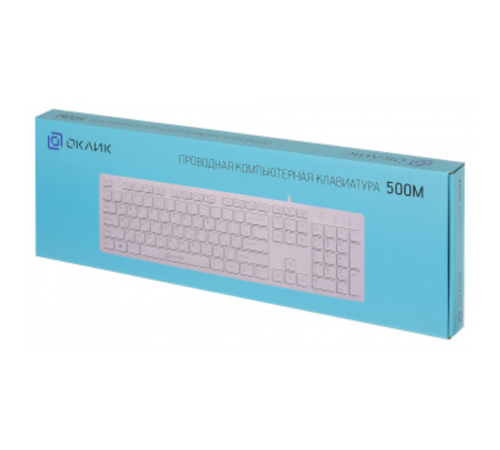Клавиатура Oklick 500M белый USB slim Multimedia  [1061586]