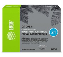 Картридж струйный Cactus CS-C9351 №21 черный (17мл) для HP DJ 3920/3940/D1360/D1460/D1470/D1560/D2330/D2360/D2430/D2460/F370/F375/F380/F2180/F2187/F2224/F2280/F2290/F4140/F4172/F4180/F4190