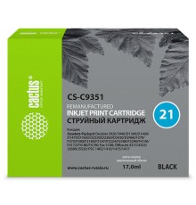 Картридж струйный Cactus CS-C9351 №21 черный (17мл) для HP DJ 3920/3940/D1360/D1460/D1470/D1560/D2330/D2360/D2430/D2460/F370/F375/F380/F2180/F2187/F2224/F2280/F2290/F4140/F4172/F4180/F4190