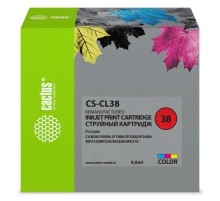 Картридж струйный Cactus CS-CL38 многоцветный (9мл) для Canon Pixma iP1800/iP1900/iP2500/iP2600/MP140/MP190/MP210/MP220/MP470/MX300/MX310