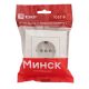 EKF ERR16-028-100 Минск Розетка 1-местная СП с заземлением 16А белая с защ. штор. EKF Basic