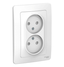 Systeme electric BLNRS000121 BLANCA С/У РОЗЕТКА двойная без заземления со шторками, 16А, 250В, БЕЛЫЙ