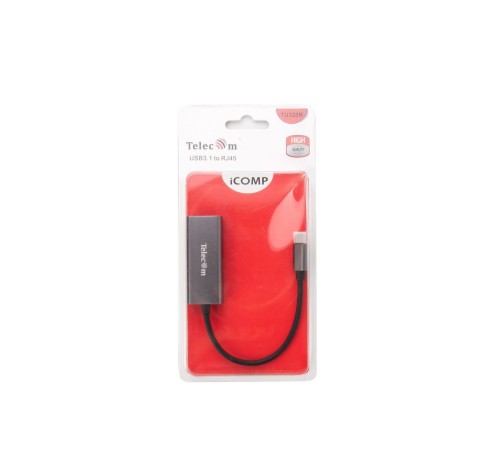 Кабель-переходник USB 3.1 Type-C -->RJ-45 1000Mbps Ethernet, Aluminum Shell, 0.15м Telecom <TU320M> VCOM Telecom USB 3.1 Type-C - RJ-45 (TU320M)
