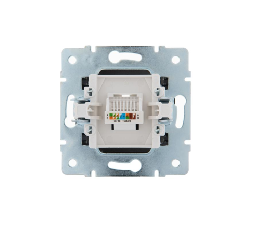 Розетка компьютерная 1-м СП Karina RJ45 механизм черн. бархат LEZARD 707-4288-139