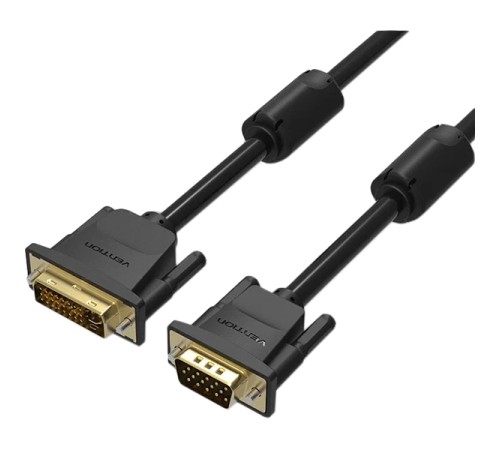 Кабель Vention DVI-I Dual link 24+5M/VGA 15M с ферритовым фильтром - 3м. Кабель Vention DVI-I(m)/VGA(m) - 3 м (EACBI) Кабель Vention DVI-I Dual link 24+5M/VGA 15M с ферритовым фильтром - 3м. Кабель Vention DVI-I(m)/VGA(m) - 3 м (EACBI)