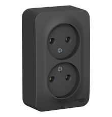 Systeme electric BLNRA000216 BLANCA О/У РОЗЕТКА двойная без заземл. без штор. ИЗОЛ.ПЛ.,16А,250В,АНТРАЦИТ