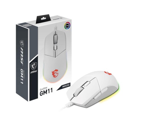 Мышка USB OPTICAL GAMING CLUTCH GM11 WHITE MSI