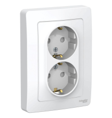 Systeme electric BLNRS001121 BLANCA С/У РОЗЕТКА двойная с заземлением со шторками, 16А, 250В, БЕЛЫЙ