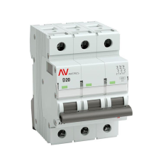 EKF mcb6-3-20D-av Выключатель автоматический AV-6 3P 20A (D) 6kA EKF AVERES
