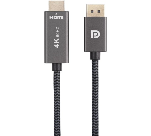 Кабель DisplayPort M-> HDMI M 4K@60Hz 1.8m Telecom,оплетка (TA561M-1.8M) VCOM Кабель-переходник Telecom DisplayPort M/HDMI M (TA561M-1.8M)