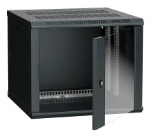 Шкаф LINEA W 9U 600x600 мм дверь стекло, RAL9005 ITK LWR5-09U66-GF, 19", 9U