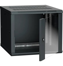 Шкаф LINEA W 9U 600x600 мм дверь стекло, RAL9005 ITK LWR5-09U66-GF, 19", 9U