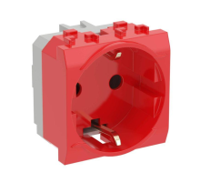 Dkc 76482R Электрическая розетка, с заземлением, со шторками, красная,2 мод.