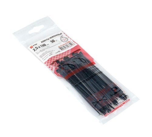 EKF plc-fl-ctsb-2.5x100-r Хомут P6.6 стандартный (ч), 2.5x100 (50шт) FlexLock PROxima