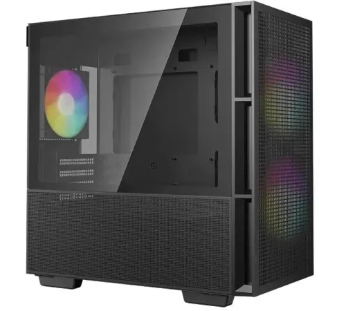 Корпус Deepcool CH360 без БП, боковое окно (закаленное стекло), 2x140мм ARGB LED вентилятор спереди и 1x120мм ARGB LED вентилятор сзади, черный, mATX (CH360)