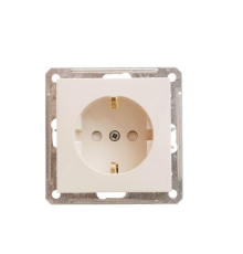 Systeme electric RS16-152-2-86 W59 РОЗЕТКА с заземлением со шторками, 16А, механизм, СЛОНОВАЯ КОСТЬ