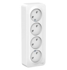 Systeme electric BLNRA000411 BLANCA О/У РОЗЕТКА 4-ая без заземл. без шторок ИЗОЛ.ПЛ., 16А, 250В, БЕЛЫЙ