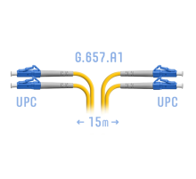 Патчкорд оптический LC/UPC SM G.657.A1 Duplex 15 метров