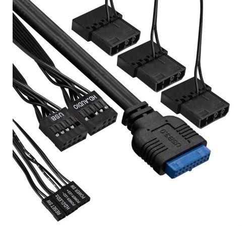 Exegate EX294966RUS Корпус Miditower ExeGate EVO-9205 (ATX, без БП, с окном, 1*USB+1*USB3.0, аудио, 3 вент. 12см с RGB подсветкой)