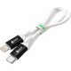 GCR Кабель PREMIUM 1.0m TypeC/Lightning MFI POWER DELIVERY 18 W, быстрая зарядка, белый силикон, AL case черный, белый ПВХ, GCR-53465 Кабель Greenconnect 1 м (GCR-53465)