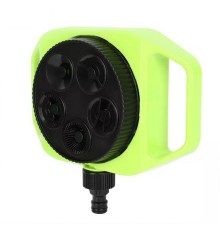 Дождеватель-разбрызгиватель круговой 5-ти позиционный Deli DL581300 5 режимов распыления, площадь орошения до 310кв.м, диаметр шланга 3/4", корпус из ударопрочного пластика