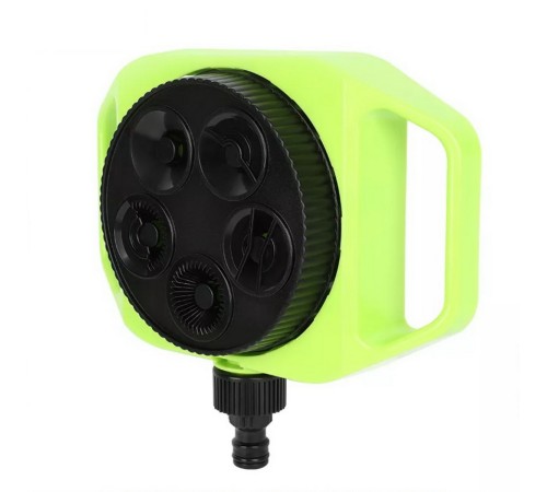 Дождеватель-разбрызгиватель круговой 5-ти позиционный Deli DL581300 5 режимов распыления, площадь орошения до 310кв.м, диаметр шланга 3/4", корпус из ударопрочного пластика