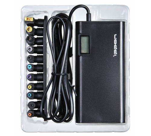 Блок питания Ippon SD90U автоматический 90W 15V-19.5V 11-connectors 4.5A 1xUSB 2.1A от бытовой электросети LСD индикатор Блок питания Ippon SD90U автоматический 90W 15V-19.5V 11-connectors 4.5A 1xUSB 2.1A от бытовой электросети LСD индикатор