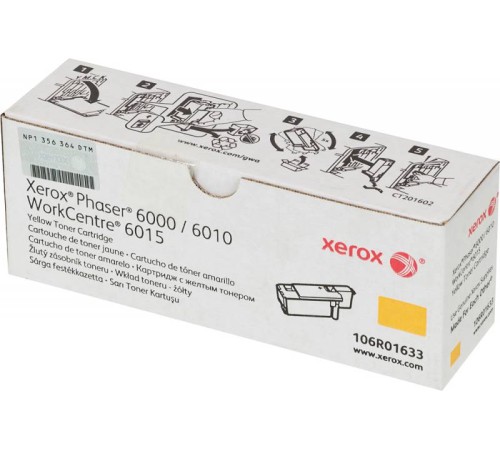 ТОНЕР-КАРТРИДЖ ЖЕЛТЫЙ PH6000B, 1K Xerox 106R01633 ТОНЕР-КАРТРИДЖ ЖЕЛТЫЙ PH6000B, 1K Xerox 106R01633