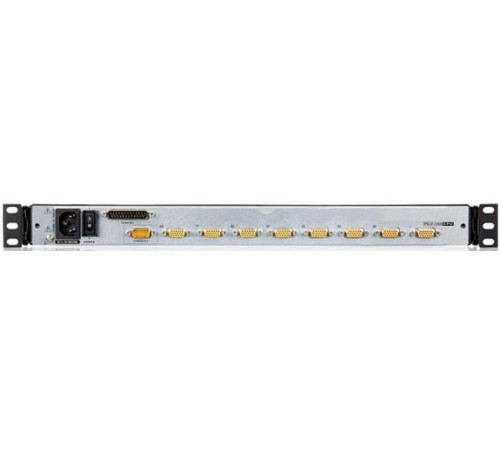 8-портовый KVM-пеКонсоль управления, LCD 19"(1280x1024), лат./рус. клав., 8-портовый KVM-переключатель,  +1 remote user(SPHD18(Male)),2хUSB(Тип а Female),  KVM-порты: SPHD15(Female), каскадирование. ATEN CL5808NR