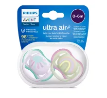 Пустышка ultra air, солнышко/радуга, для девочек, 0-6 мес., 2 шт. Philips Пустышка ultra air, солнышко/радуга, для девочек, 0-6 мес., 2 шт. (SCF085/59)