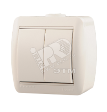 HATA Выключатель двухклавишный белый