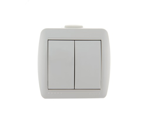 HATA Выключатель двухклавишный белый