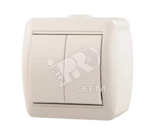 HATA Выключатель двухклавишный белый