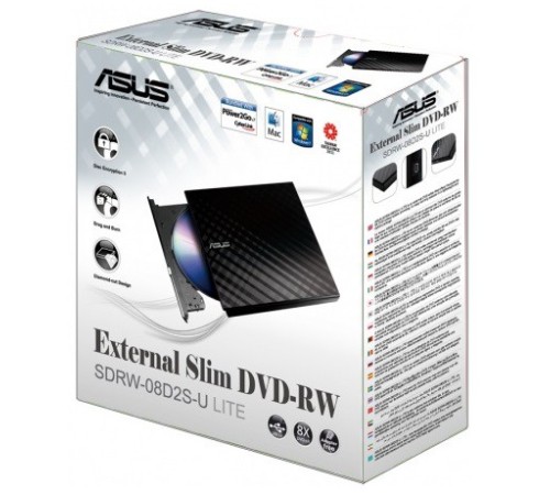 Привод DVD-RW Asus SDRW-08D2S-U LITE/WHT/G/AS белый USB внешний RTL Привод DVD-RW Asus SDRW-08D2S-U LITE/WHT/G/AS белый USB внешний RTL