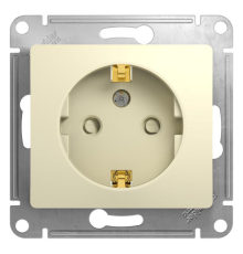 Systeme electric GSL000245 GLOSSA РОЗЕТКА с заземлением со шторками, 16А, механизм, БЕЖЕВЫЙ