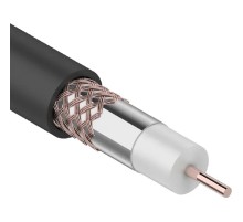 Rexant (01-2222) Кабель коаксиальный RG-6U, 75Ом, Cu/Al/Cu, 64%, 100м, OUTDOOR, черный