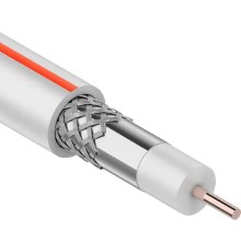 PROconnect (01-2401-6) Кабель коаксиальный SAT 50 M, Cu/Al/Cu, 64%, 75Ом, 100м, INDOOR, белый