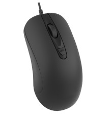 CBR CM 110 Black USB, Мышь офисн., 800/1200/1600/2400 dpi, 4 кн., 1.8 м, резиновое колесо прокрутки